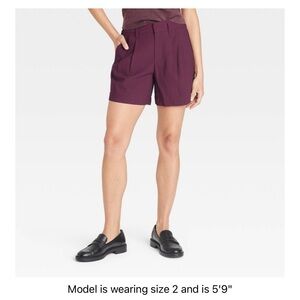 A New Day Women's High Rise Pleat Front Shorts
